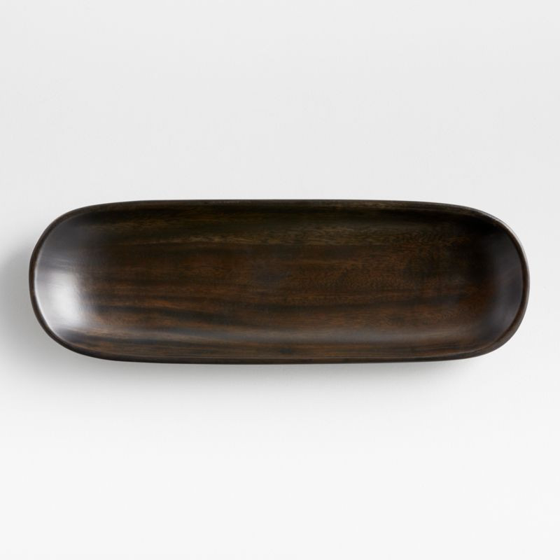 Tondo Ebonized Oval Platter 16.5" + Reviews | Crate & Barrel | Crate & Barrel