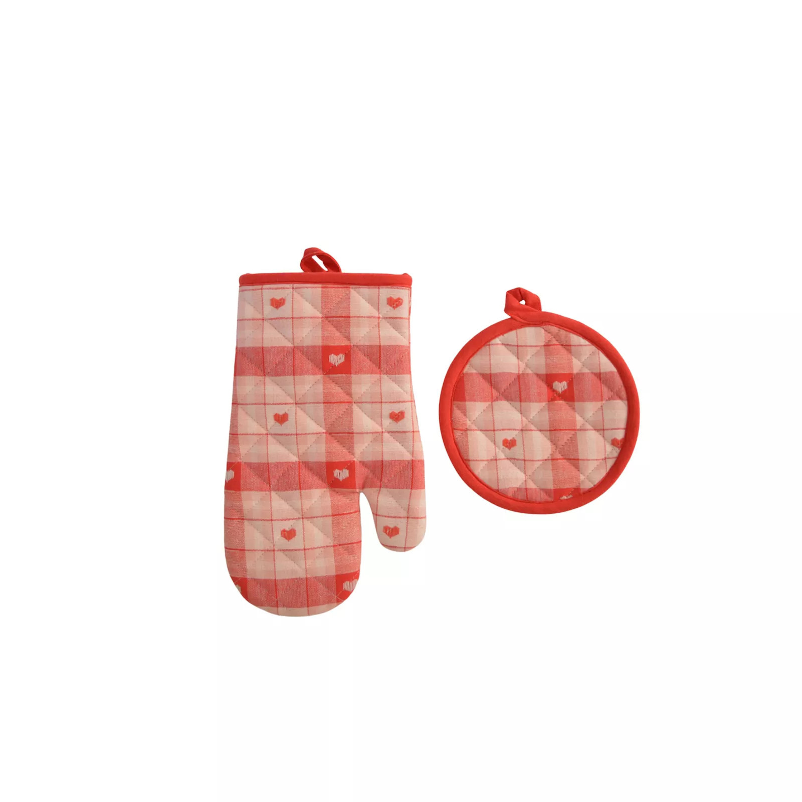 Celebrate Together™ Valentine's Day 2-pc. Heart Plaid Oven Mitt & Pot Holder Set, Pink | Kohl's