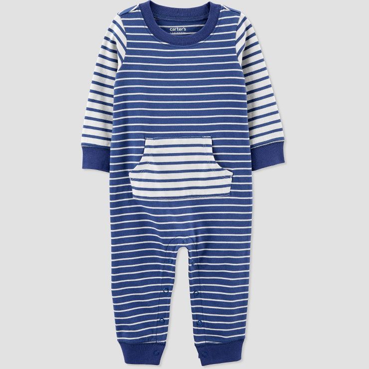 Carter's Just One You® Baby Boys' Colorblock Striped Jumpsuit - Blue | Target