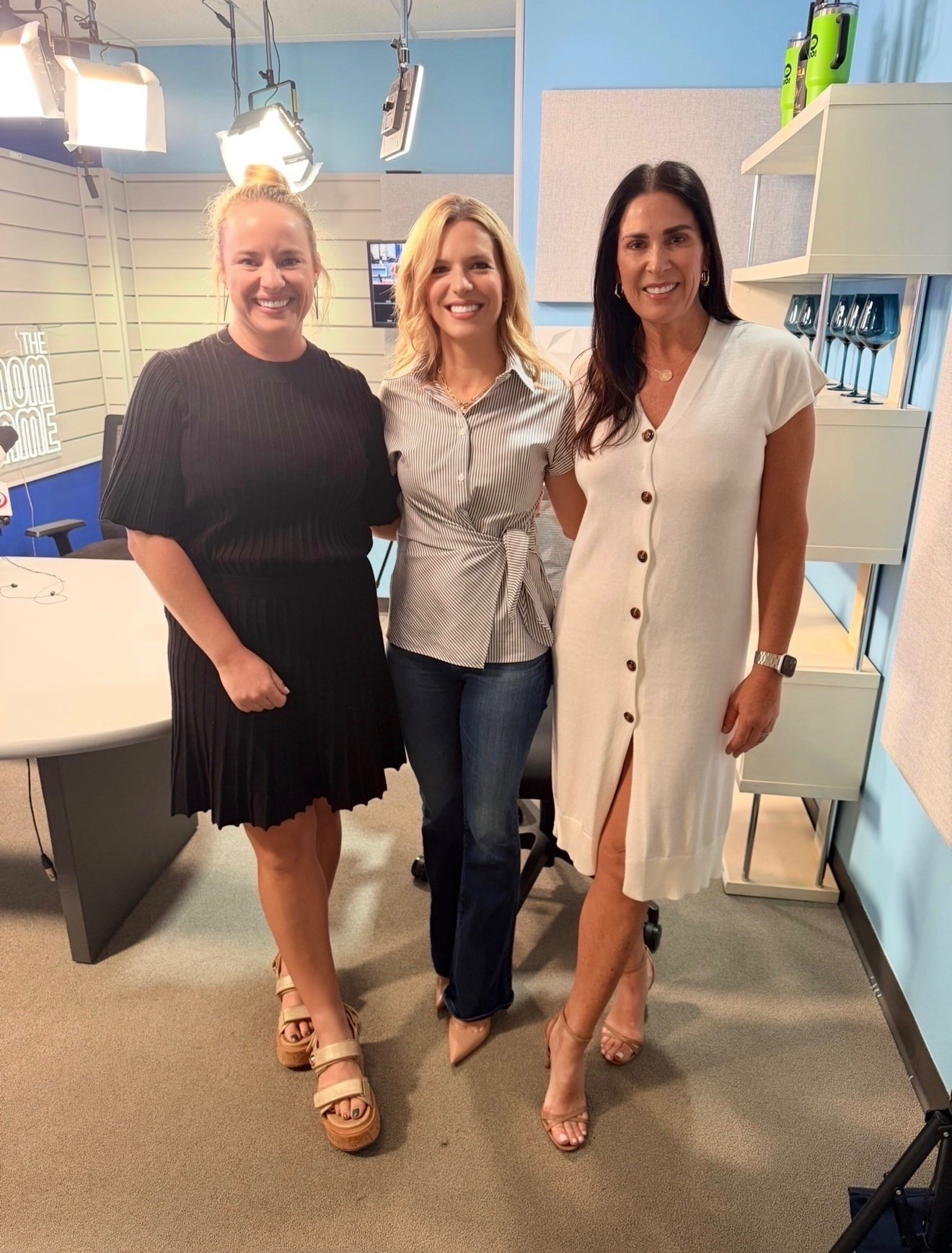 Love outfits that can easily transition from work to weekend! The black matching set is comfortable, polished, and so easy to style, the striped wrap top paired with denim is a timeless combination, and the white button front dress is an effortless summer staple you'll reach for again and again. These versatile pieces make getting dressed simple while still looking put together.
Black matching set, Coordinated set outfit, White midi dress, Striped wrap top, Denim outfit, Summer fashion, Workwear style, Casual chic outfit, Everyday wardrobe staples, Effortless summer style, Versatile outfits, The Mom Game