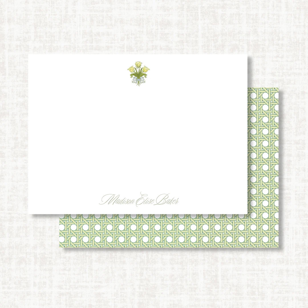 Custom Tulips & Cane Stationery, Personalized Notecards, Personalized Gifts, Mothers Day Gifts - ... | Etsy (US)