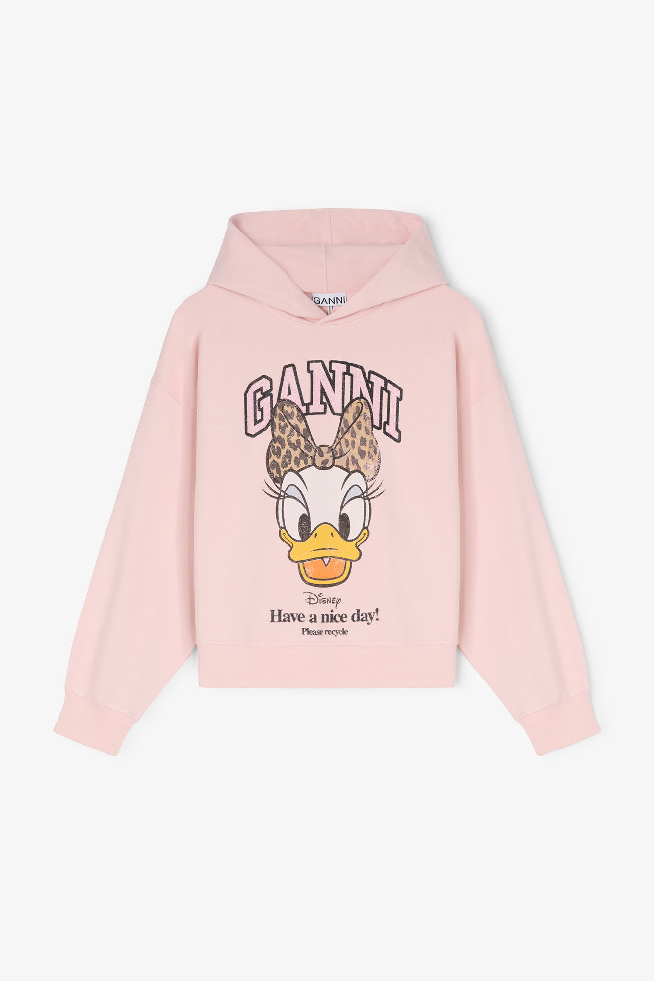 Daisy Duck Pink Cropped Hoodie | Ganni
