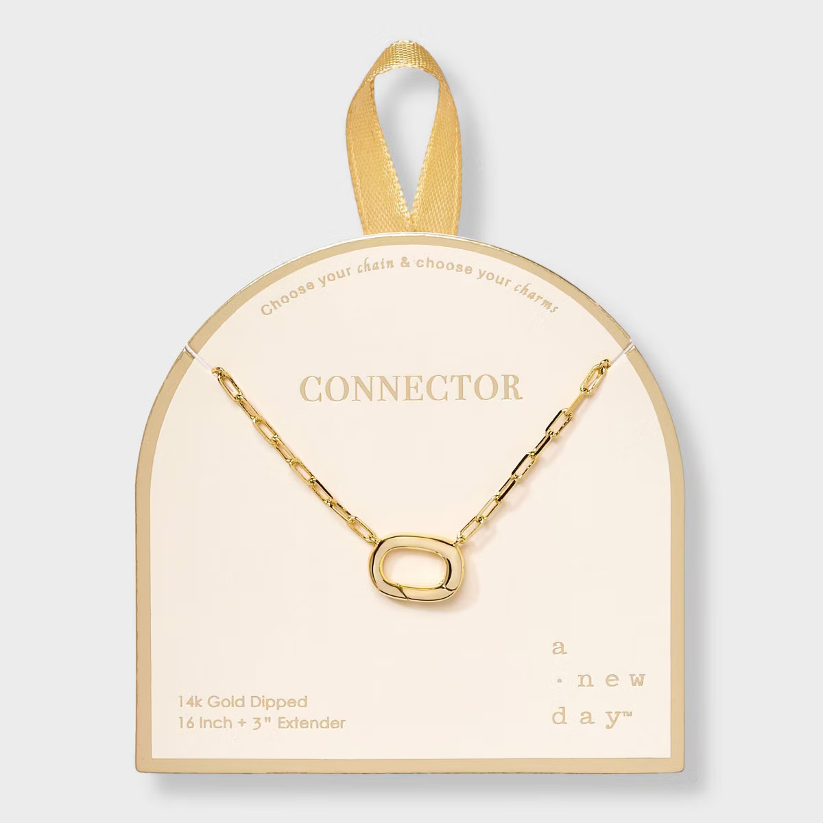 14K Gold Dipped Oval Charm Connector - A New Day™ Gold | Target