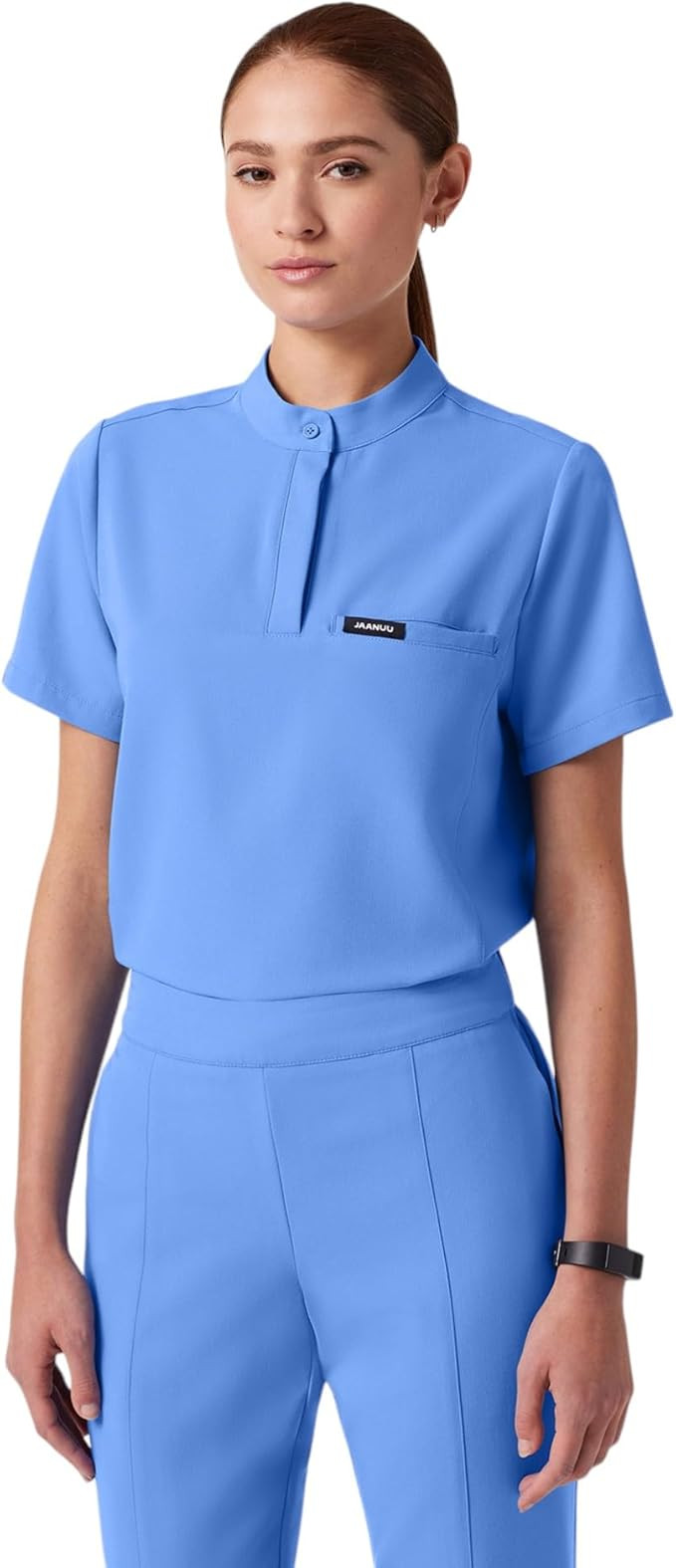 JAANUU Savi Women’s 1-Pocket Scrub Top - Classic Fit Banded Collar, UltraLAST 4-Way Stretch, Wr... | Amazon (US)