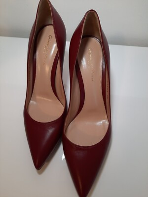 Gianvito Rossi Women's Red Leather Scarpin Shoes Size EU 38 / US 7 | eBay US