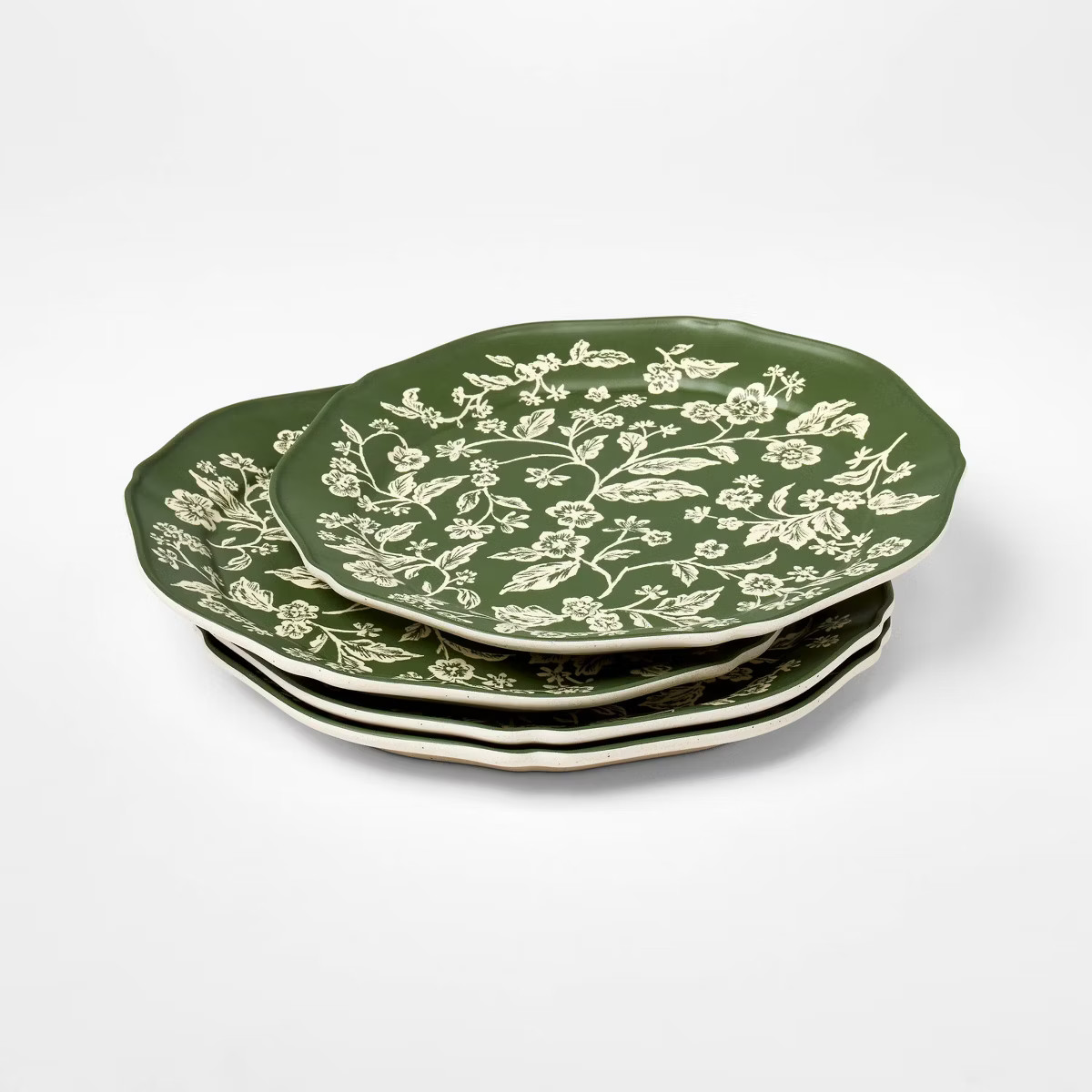 8.5" 4pk Melamine Floral Salad Plates Green - Threshold™ designed with Studio McGee | Target
