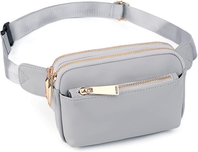 UTO Fanny Pack for Women Men Belt Bag Waterproof Waist Pack Fashion Lightweight Chest Bags with 3... | Amazon (US)