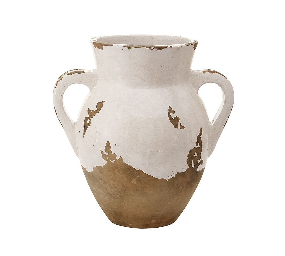 Tuscan Terra Cotta Vase, Medium Double-Handled Urn | Pottery Barn (US)