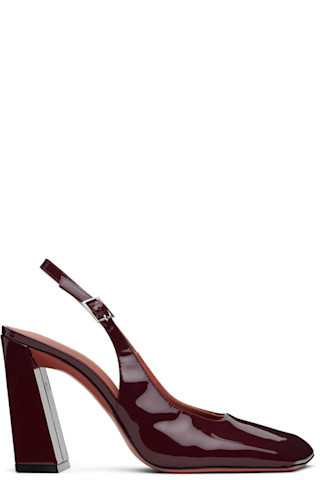 Amina Muaddi - Burgundy Sling 95 Heels | SSENSE