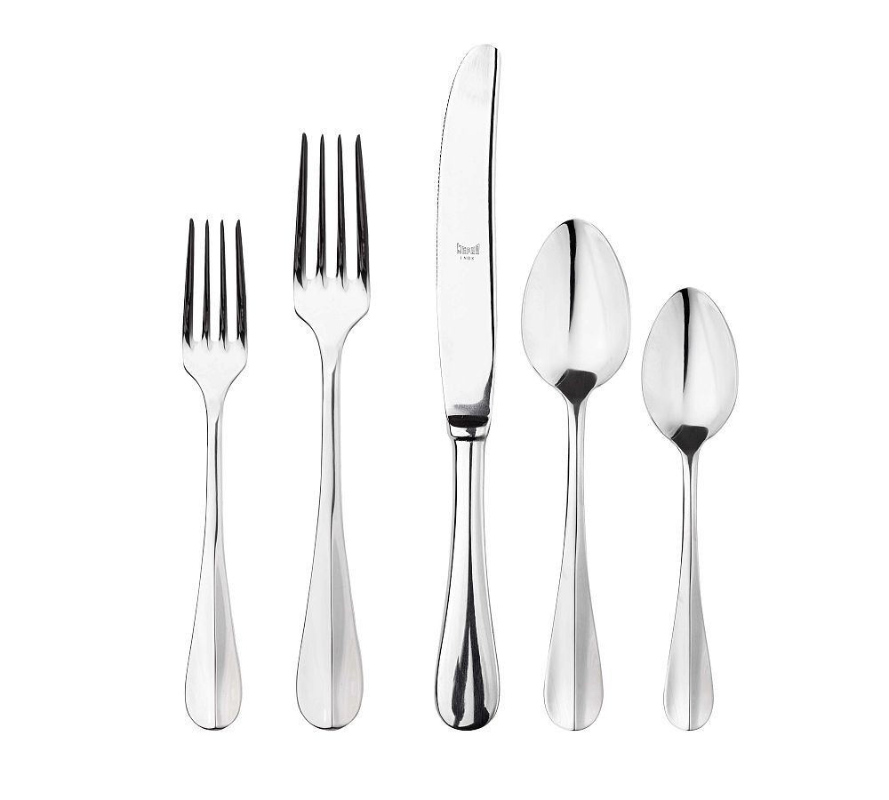 Roma Italian 5-Piece Stainless Steel Flatware Set - Mirror | Pottery Barn (US)
