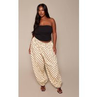 Plus ButterCream Polka Dot Balloon Trousers | PrettyLittleThing US