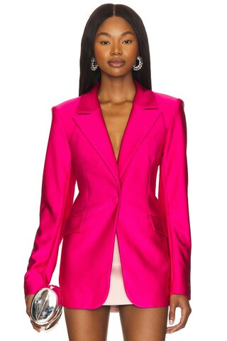 Good American Compression Shine Sculpted Blazer in Ballerina Pink004 from Revolve.com | Revolve Clothing (Global)