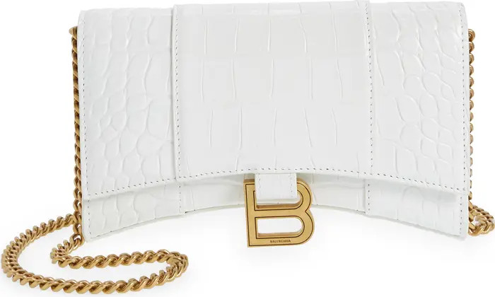Balenciaga Hourglass Leather Wallet on a Chain | Nordstrom | Nordstrom