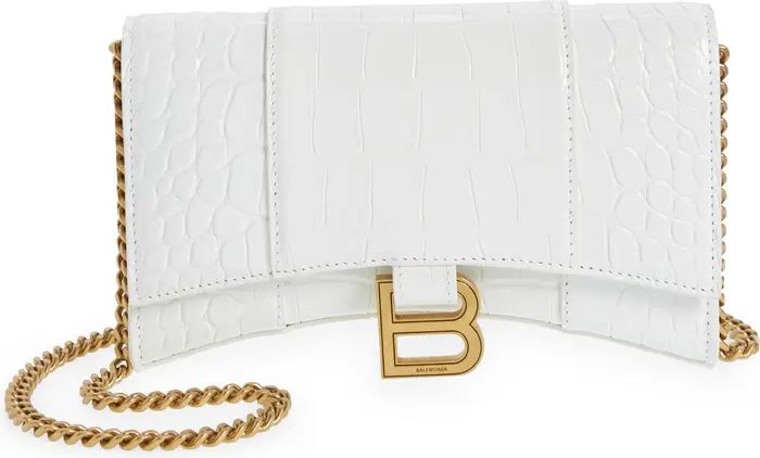 Balenciaga Hourglass Leather Wallet on a Chain | Nordstrom | Nordstrom