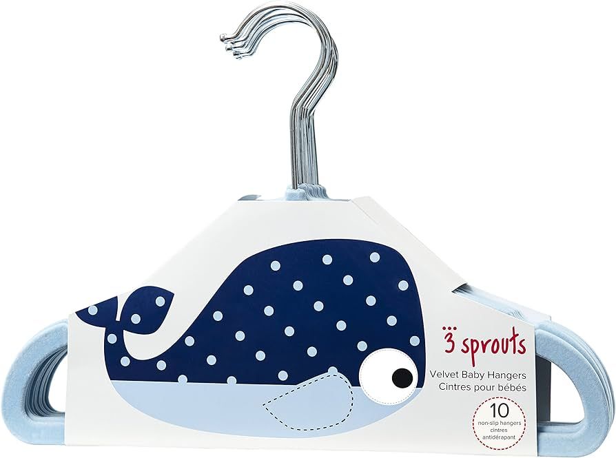 3 Sprouts Baby Hangers – Velvet Closet Clothes Organizers for Nursery, 10 Pack | Amazon (US)