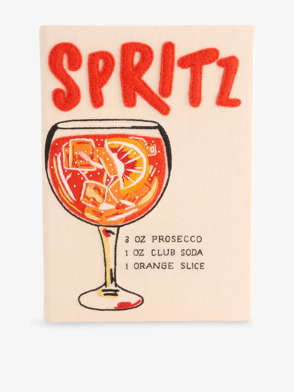 Spritz Embroidered Book Cotton-Blend Clutch Bag | Selfridges