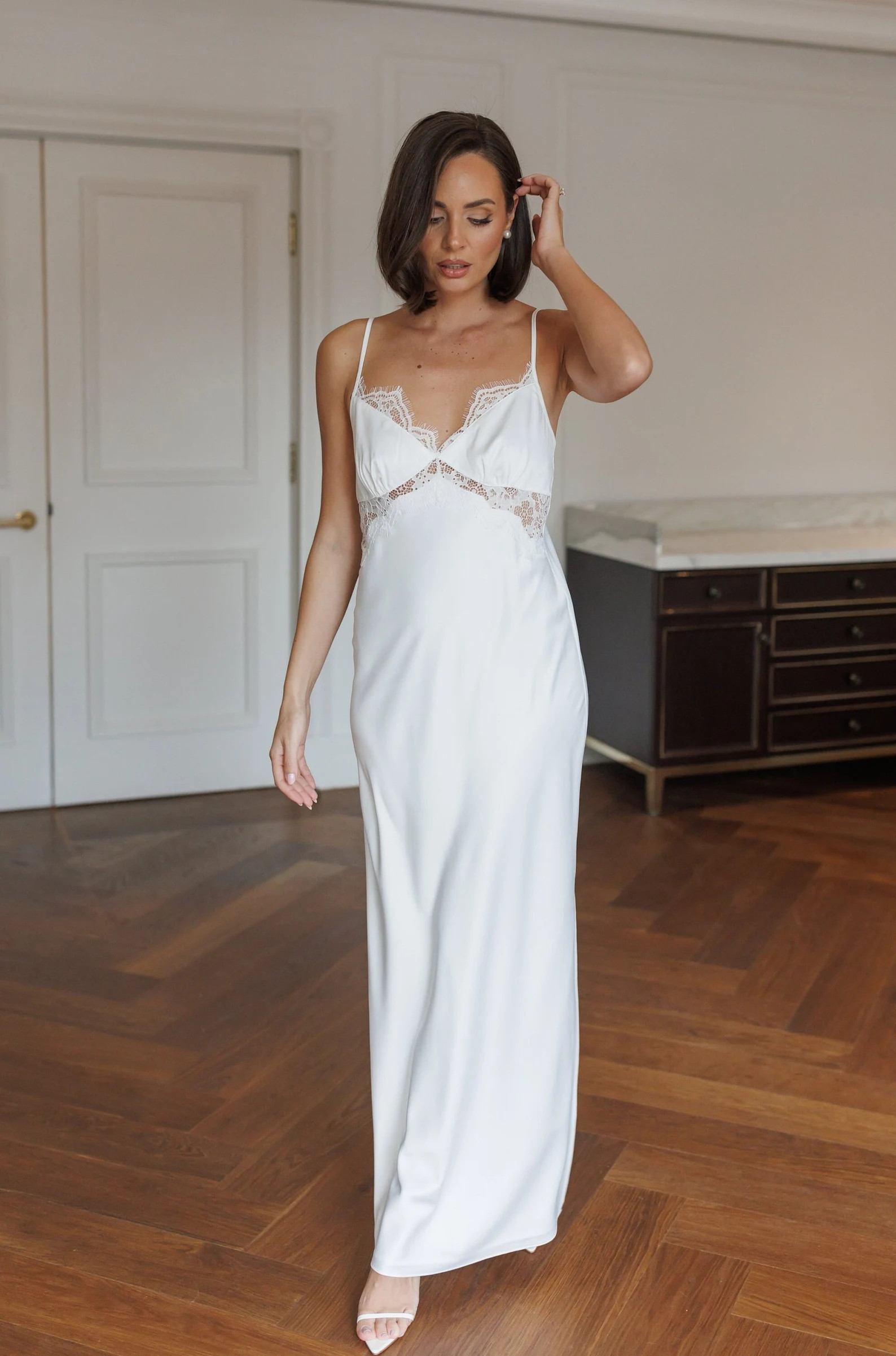 Satin Slip / Lace Bridal Slip / Bridesmaid Robes / Robe / Bridal Slip / Bridal Lace Slip / Renata... | Etsy (US)