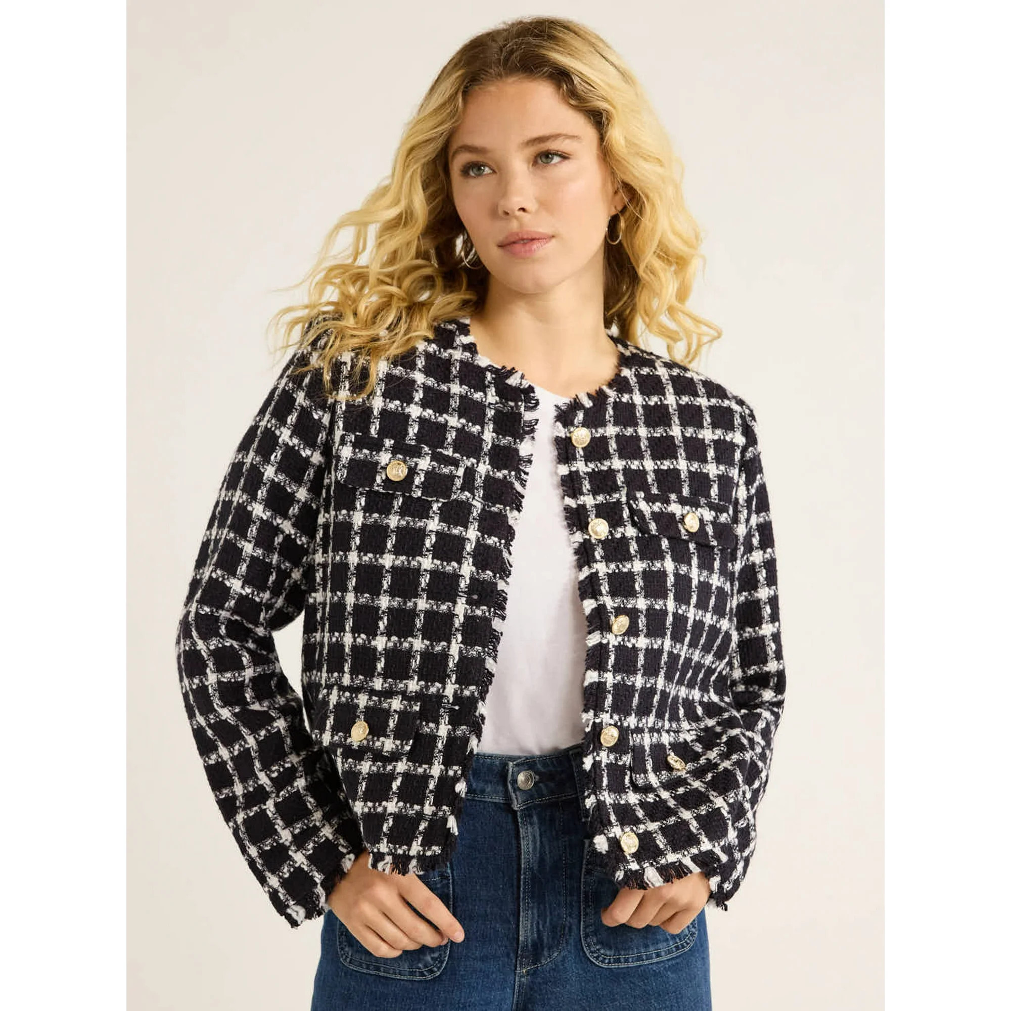 Free Assembly Women’s and Women's Plus Tweed Jacket, Sizes XS-4X | Walmart (US)
