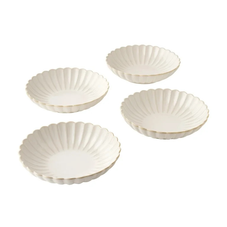 The Pioneer Woman Colette Stoneware Dinner Bowls, Cream, Set of 4 | Walmart (US)