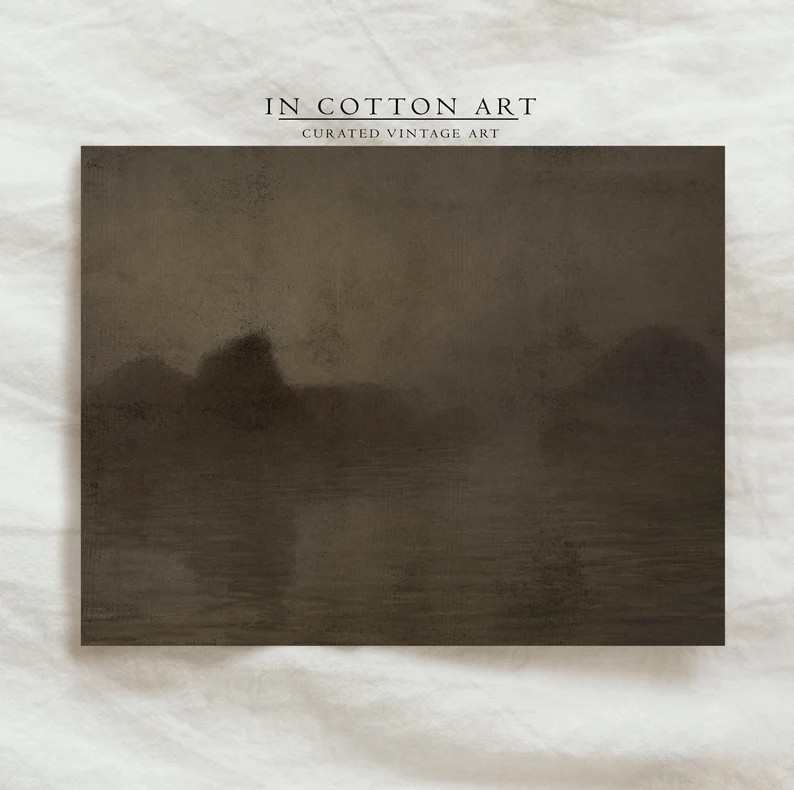 Vintage Dark Abstract Scenery Art Print / Large Moody Landscape PRINTABLE / Antique Distressed Se... | Etsy (US)
