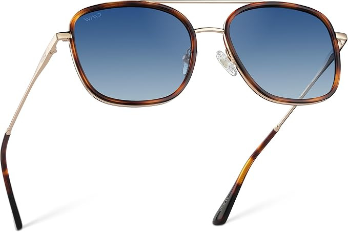 WearMe Pro - Women’s Polarized Square Sunglasses: Modern Square Aviator with Double Bridge Vint... | Amazon (US)