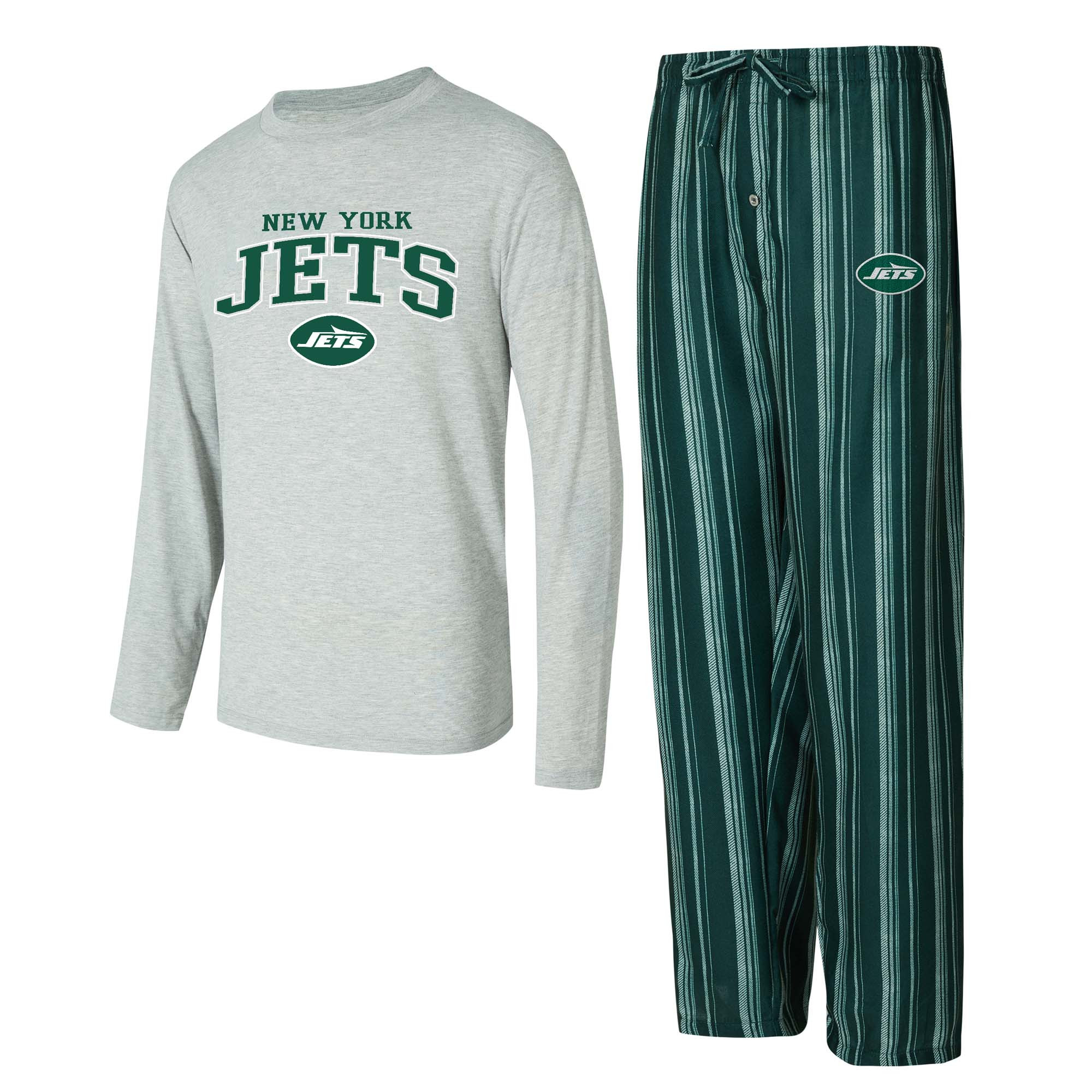 Men's New York Jets Concepts Sport Petition Long Sleeve T-Shirt & Pants Sleep Set | NFL Shop