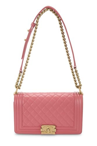 Chanel, Pre-Loved Pink Quilted Caviar Boy Bag Medium, Pink | Amazon (US)