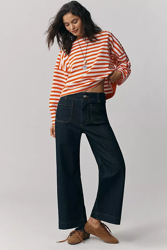Colette High-Rise Wide-Leg Cropped Jeans | Anthropologie (US)