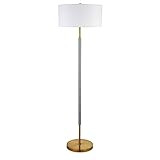 Hudson & Canal Henn&Hart Contemporary Metal 2-Bulb Floor Lamp in Cool Gray/Brass (FL0529) | Amazon (US)