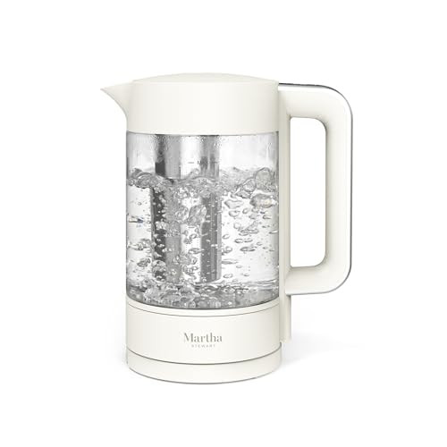 Martha Stewart 1.7L Glass Carafe Electric Kettle with Removable Tea Infuser | Amazon (US)