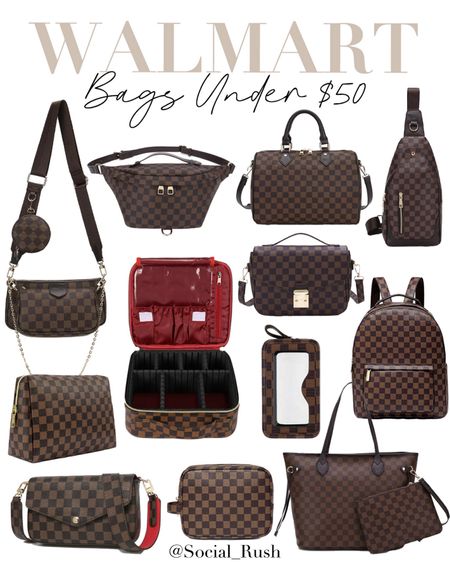 Handbags Under $50, Checkered Handbags, Checkered Purses, Designer Dupes Under $50, Designer Handbag Dupes, Designer Inspired Dupes, Designer Inspired Handbags, Purses Under $50, LV Dupe #dupes #handbags #Walmart

#LTKfindsunder50 #LTKitbag #LTKGiftGuide