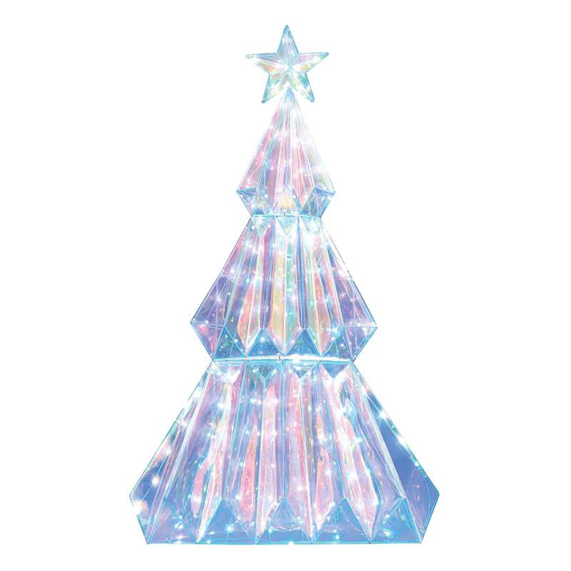 Pre-Lit LED Prismatic Polygon Tree, 4' | At Home