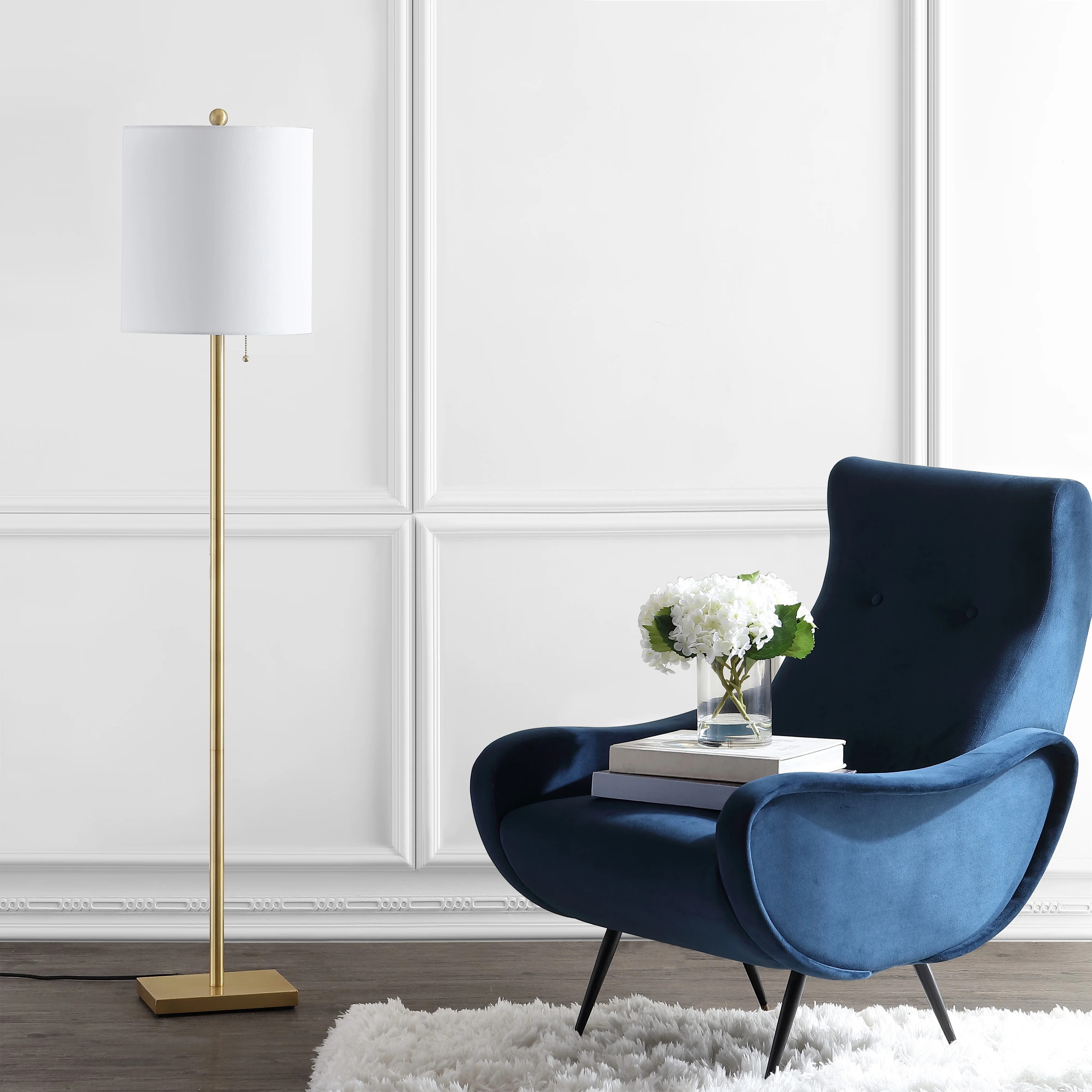 SAFAVIEH Octavius Simple Glam 61 in. H Floor Lamp, Brass Gold | Walmart (US)