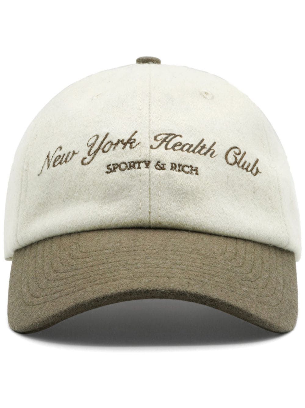 Sporty & Rich NY Health Club Wool Baseball Cap - Farfetch | Farfetch Global