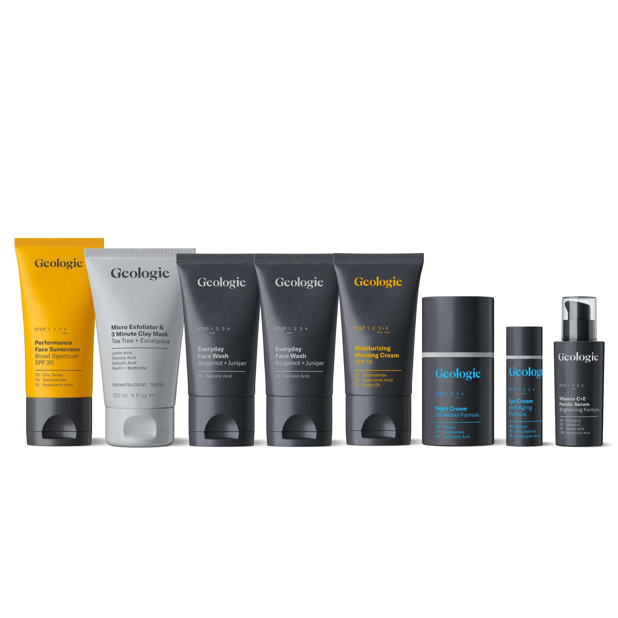 Geologie Ultimate Anti-Aging Set | 8-Piece Skincare Routine for Wrinkles and Fine Lines | 3 Month Supply | Geologie