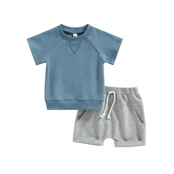 Ma&Baby Toddler Kids Baby Boys Summer Clothes Sets Short Sleeve T-shirt Tops + Drawstring Shorts ... | Walmart (US)