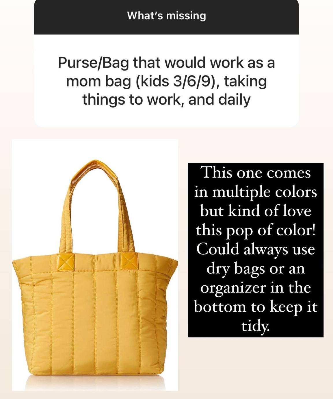Mom bag option that can also be used at work  

#LTKFind #LTKsalealert #LTKunder50