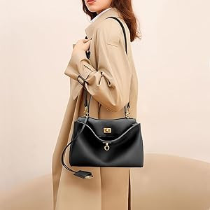 Genuine Leather Tote Bag for Women: Soft Leather Shoulder Handbags with Shoulder Strap - Ladies S... | Amazon (US)