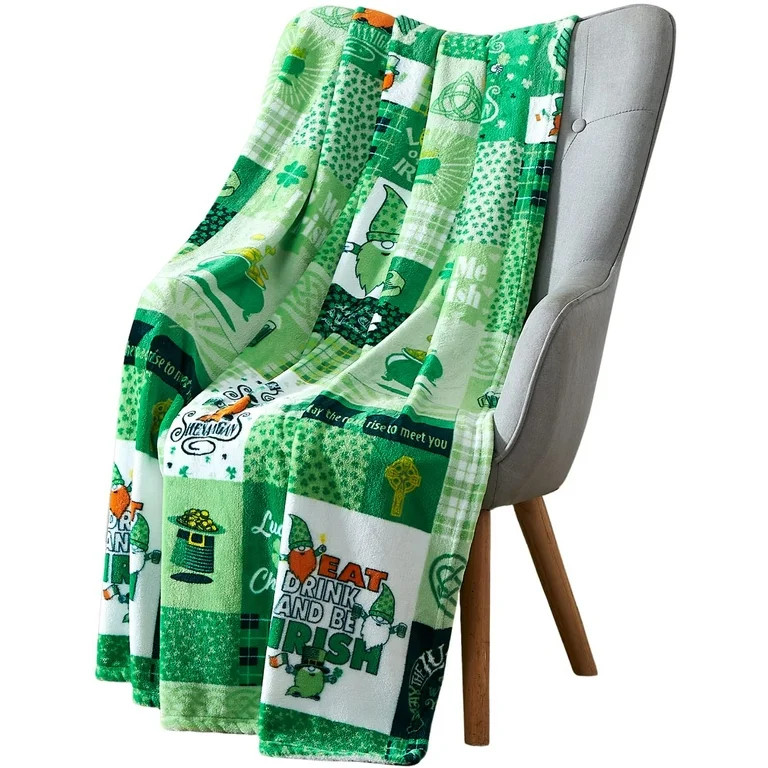 St. Patrick's Day Soft Throw Blanket: Party with Irish Blarney, Charmed with Celtic Sayings, and ... | Walmart (US)