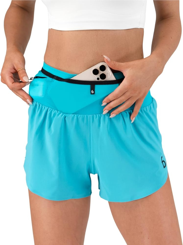 FlipBelt Women's Air Running Shorts - Gulf Blue - S | Amazon (US)
