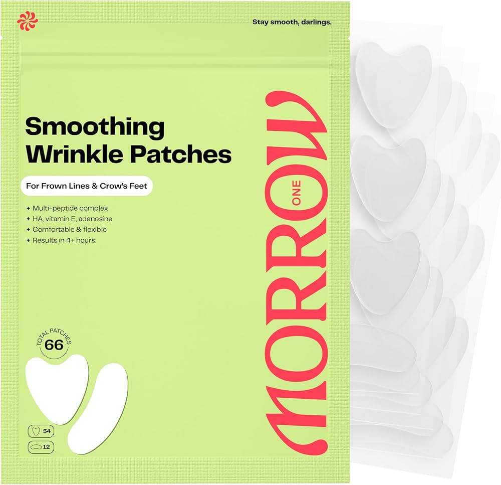 Morrow One Wrinkle Patches Peptide Face Tape Overnight Smile Lines 66 Count | Amazon (US)