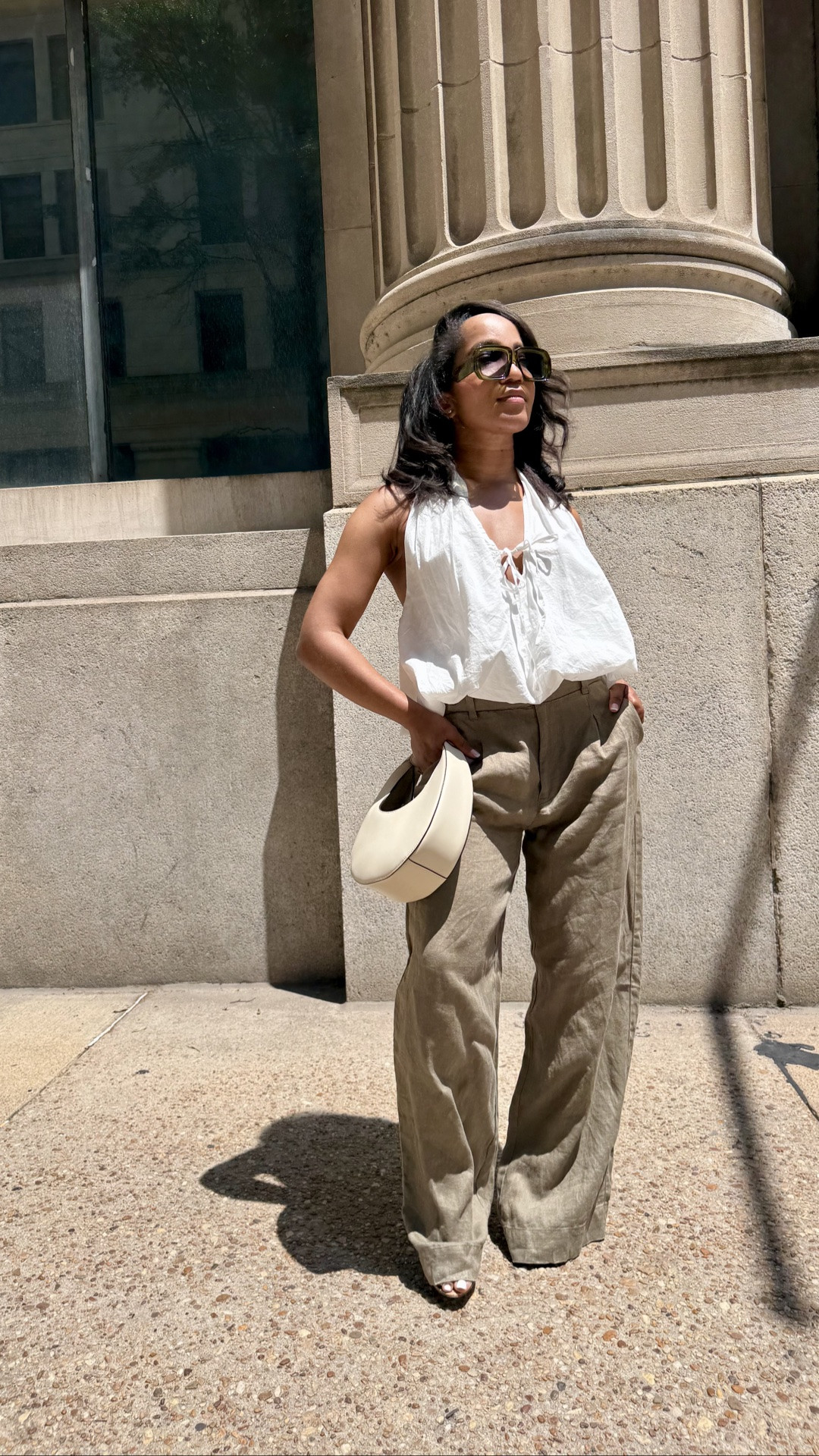 Cutest bubble hem halter top and VERY similar linen pants - extra comfy!

#LTKxMadewell #LTKootd