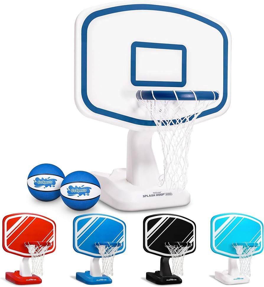 GoSports Splash Hoop Swimming Pool Basketball Game, Includes Poolside Water Basketball Hoop, 2 Ba... | Amazon (US)