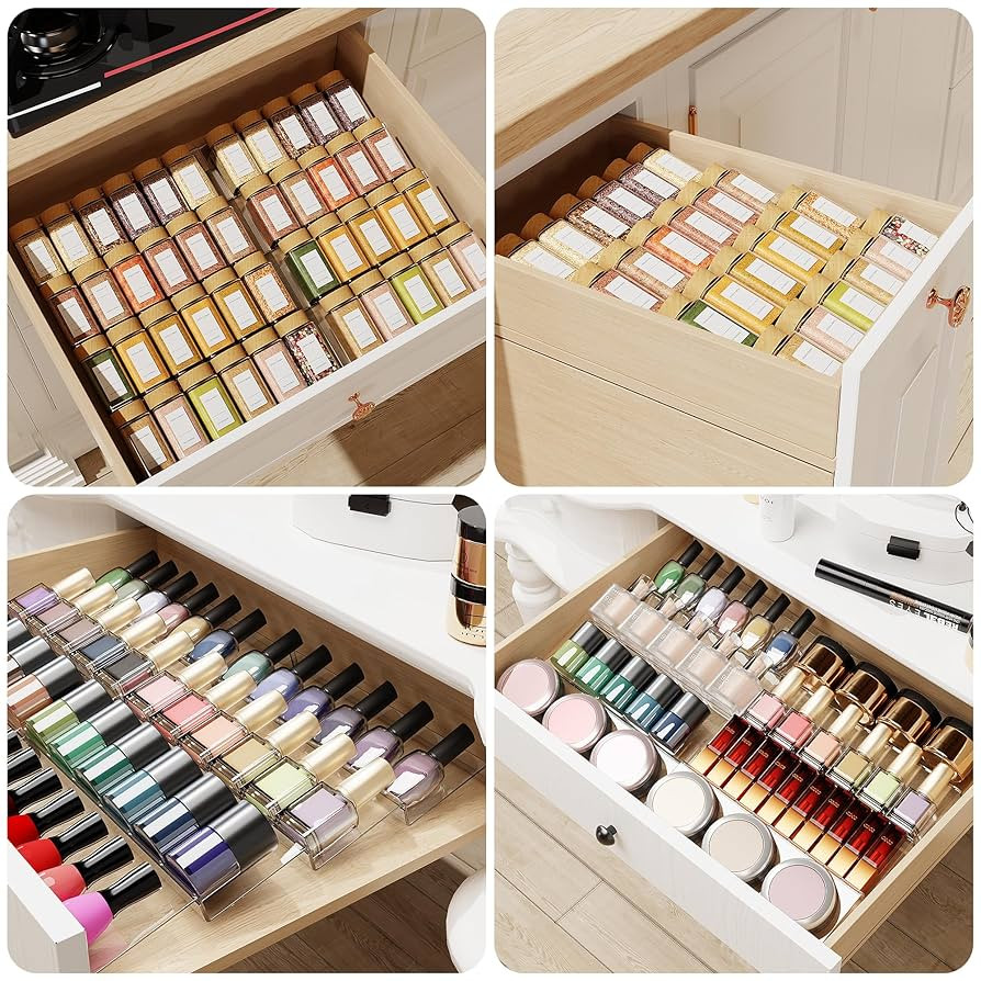 Spice Drawer Organizer, 4 Tier Clear Acrylic Expandable From 13" to 26" Seasoning Jars Drawer Ins... | Amazon (US)