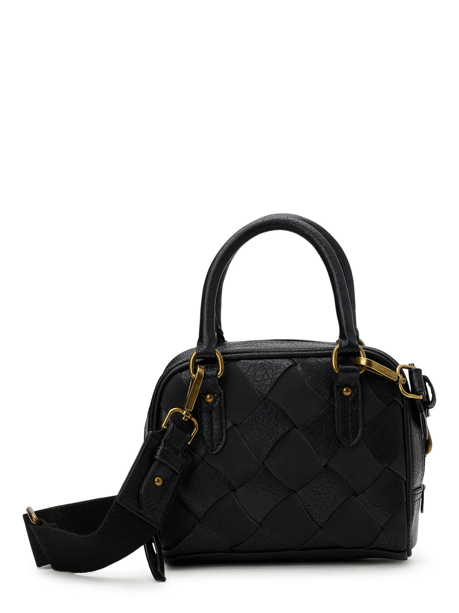 Time and Tru Women's Cambridge Top Handle Crossbody Handbag, Black | Walmart (US)