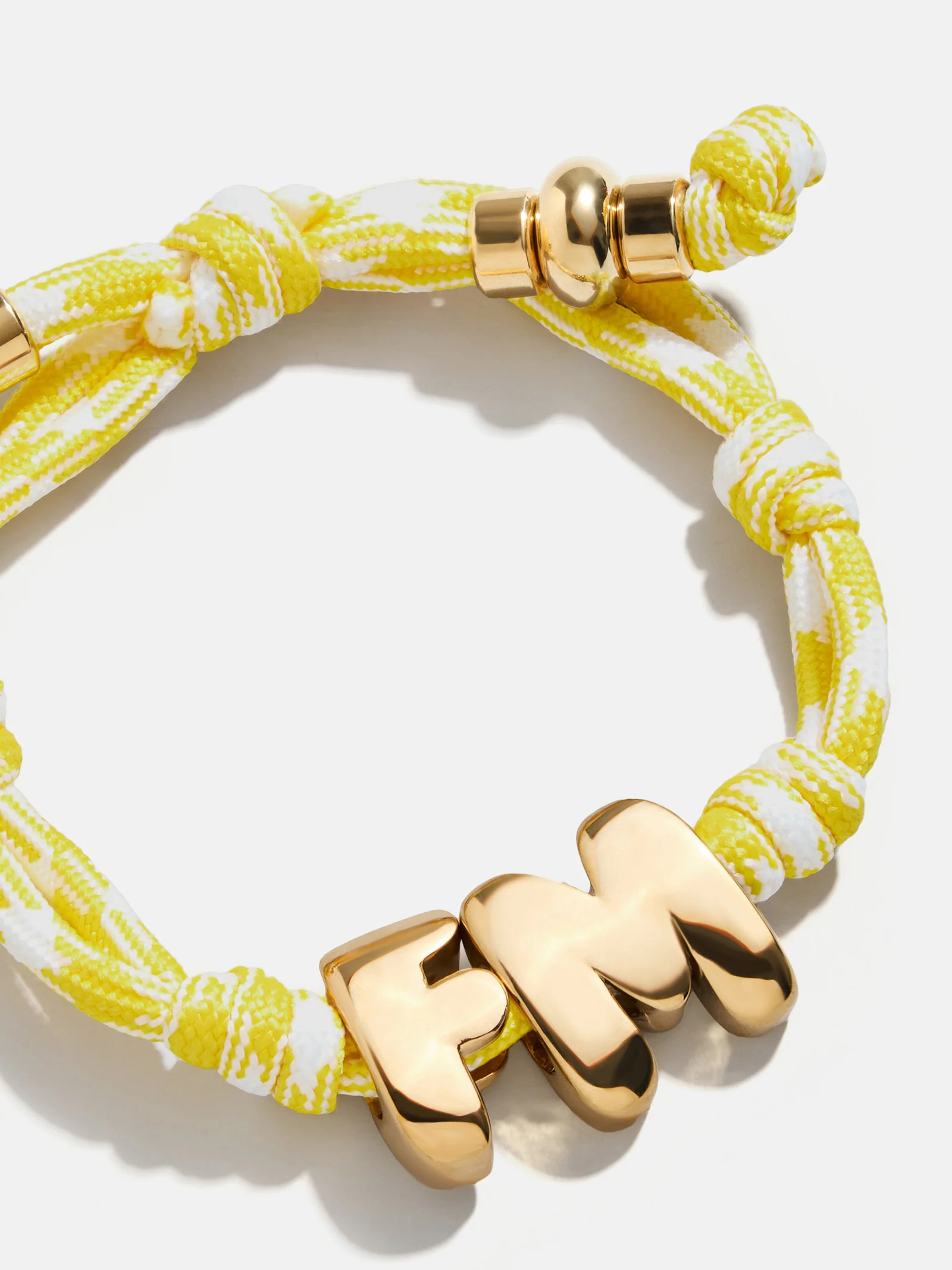 Knotty Initial Custom Bracelet - Bright Yellow Double Letters | BaubleBar