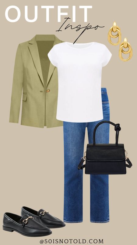 Green Blazer | Winter Outfit Idea | Business Casual | Teacher Outfit | Denim for Women | Black Accessories 

#LTKstyletip #LTKshoecrush #LTKworkwear