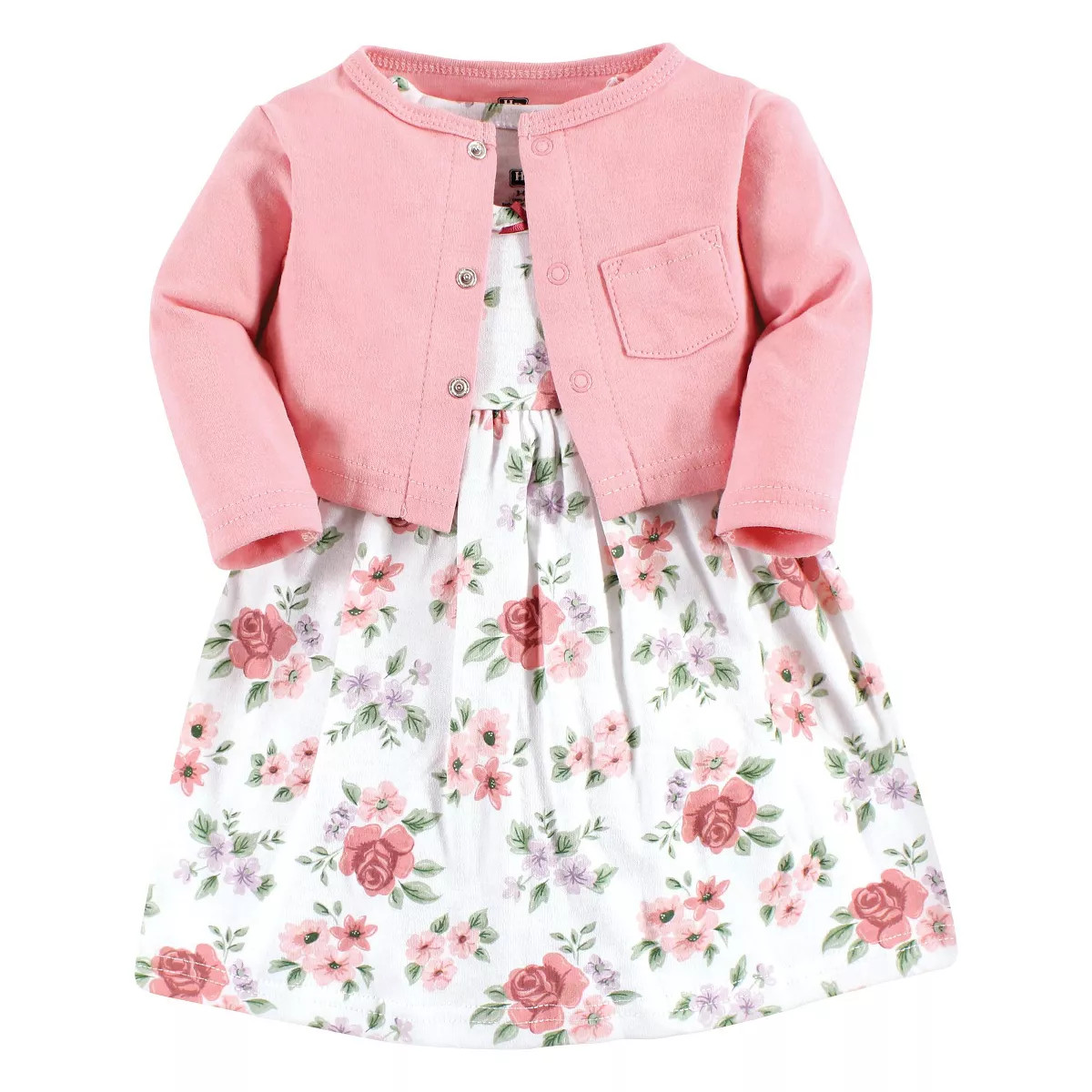 Hudson Baby Infant Girl Cotton Dress and Cardigan Set, Vintage Floral | Target