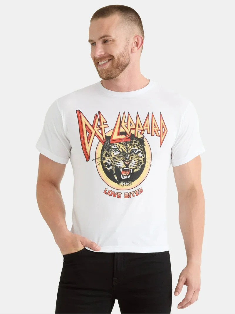 Def Leppard Men's and Big Men's Graphic Band Tee, Sizes S-3XL | Walmart (US)