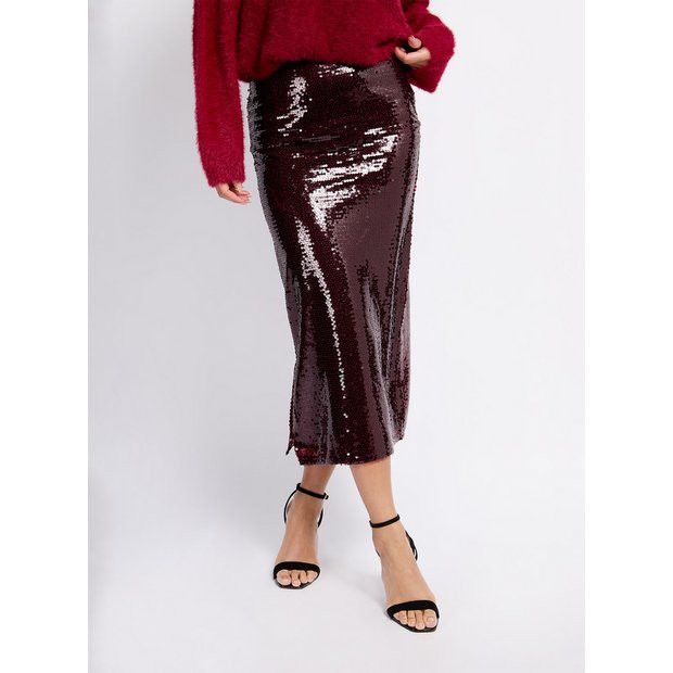 Buy VOGUE WILLIAMS Burgundy Sequin Skirt 10 | Skirts | Tu | Tu Clothing